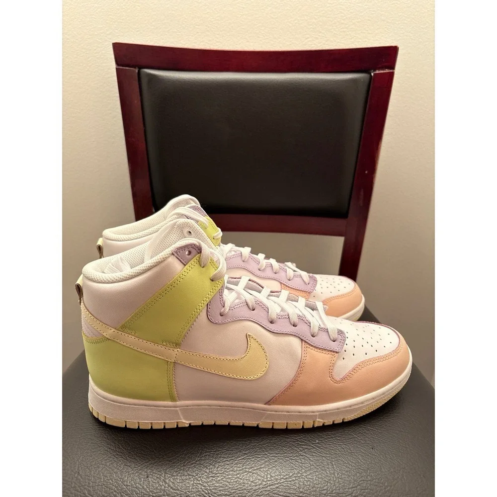 New Nike Dunk High White Cashmere Lemon Twist Mens DD1869 108 Size 10.5